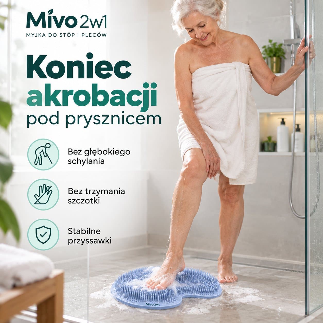 Mivo 2w1 Silikonowa myjka z przyssawkami