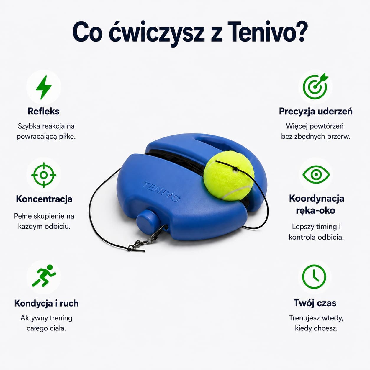 Tenivo - Trenażer Tenisowy do Samodzielnego Treningu Bez Kortu i Partnera