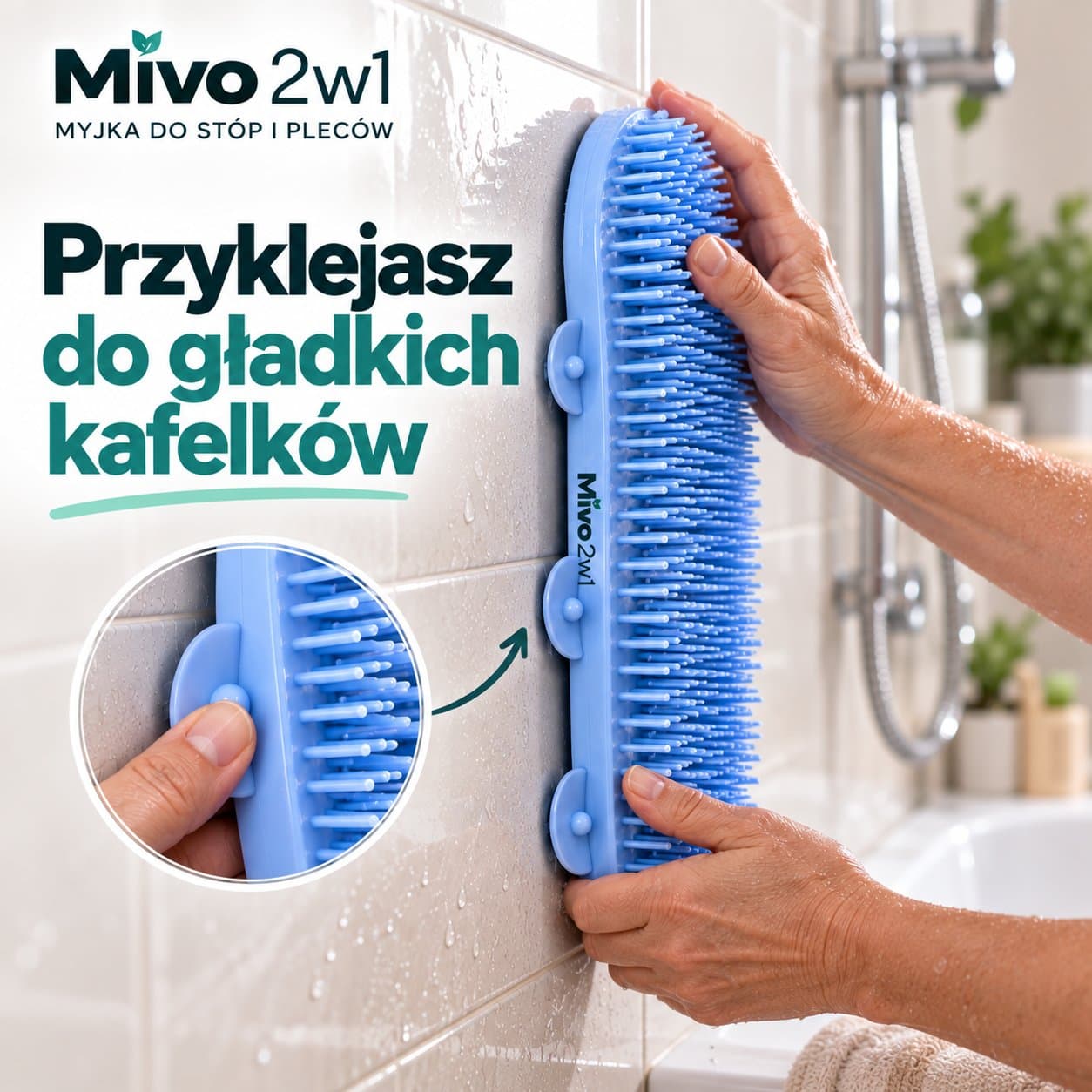 Mivo 2w1 Silikonowa myjka z przyssawkami