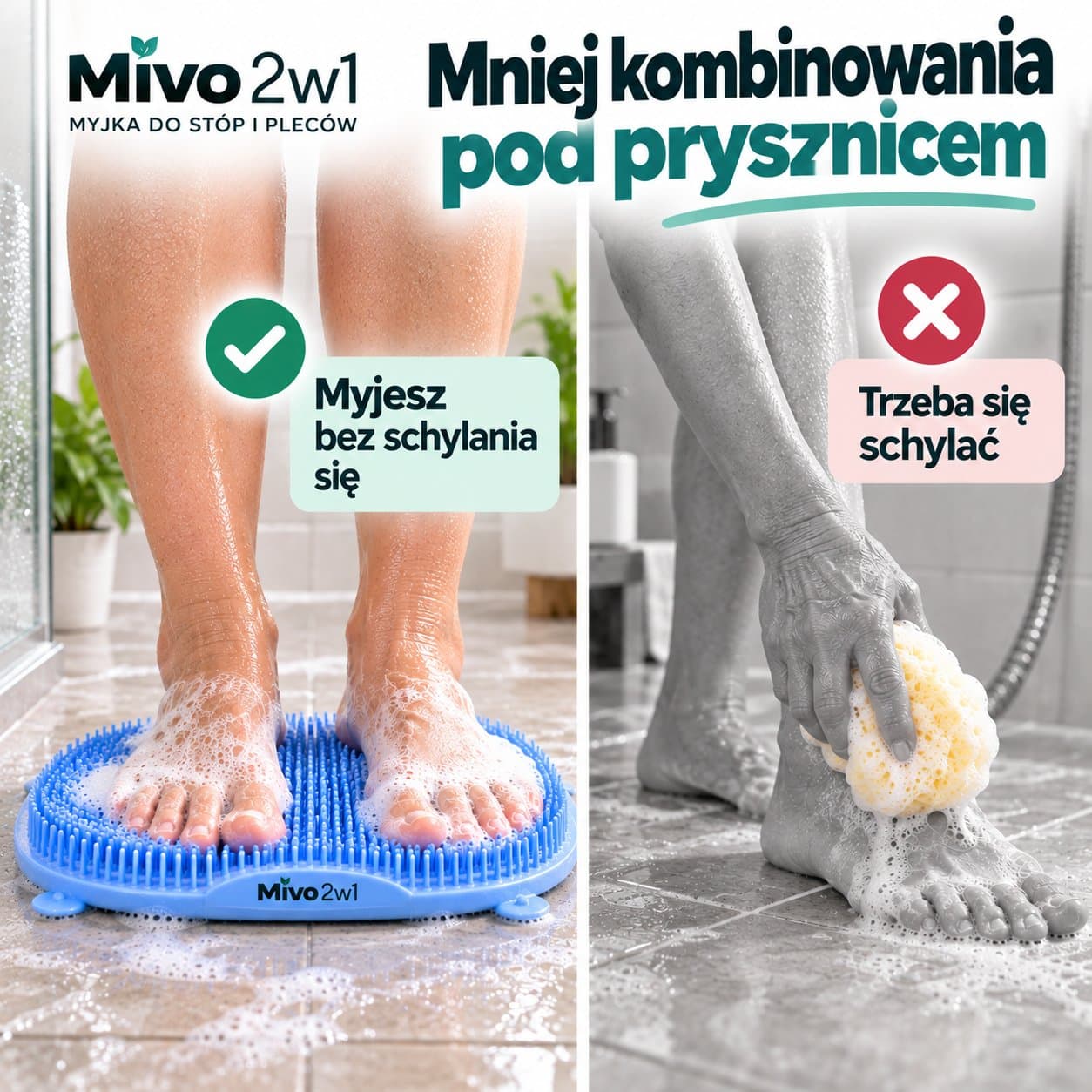 Mivo 2w1 Silikonowa myjka z przyssawkami